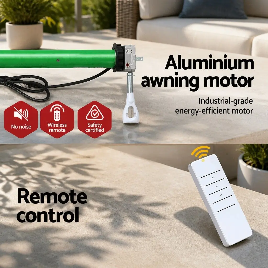Folding Arm Awning Motor 230V Remote Control Green