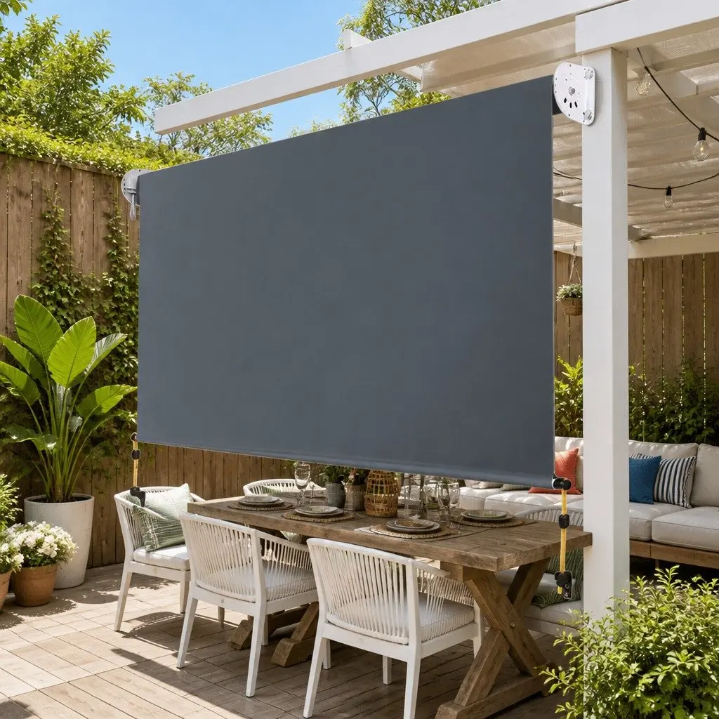 Retractable Awnings Aluminium 1.8X2.5M Polyester Shade Grey