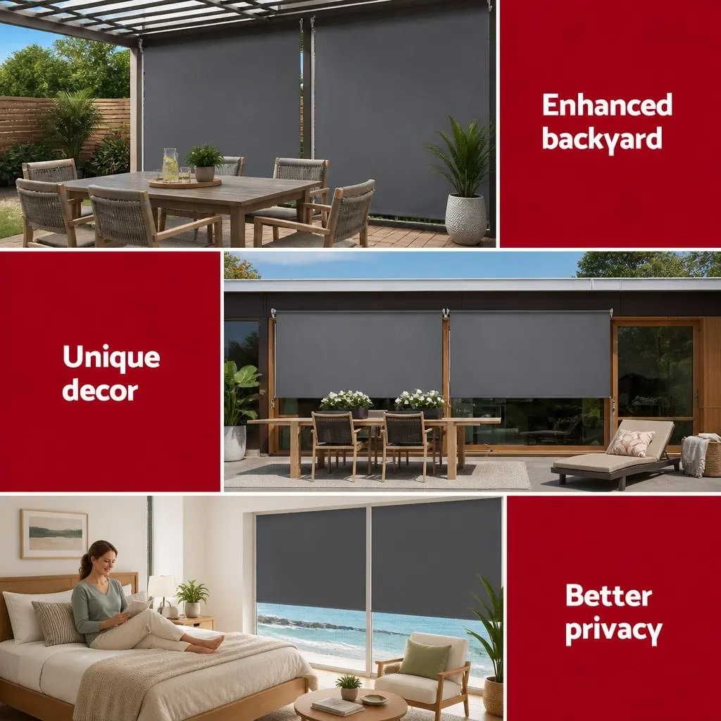Retractable Awnings Aluminium 1.8X2.5M Polyester Shade Grey