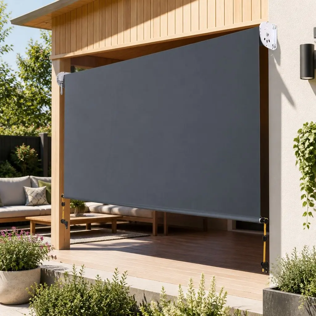 Retractable Awning Polyester 2.4x2.5M Aluminium Grey