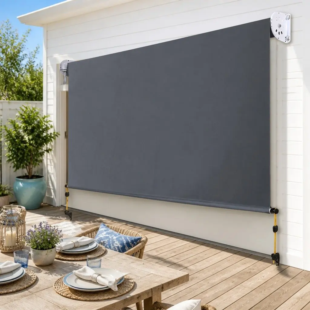 Grey Retractable Outdoor Awning 2.7M x 2.5M
