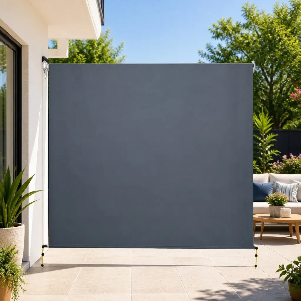 Outdoor Retractable Awning Blind 3M x 2.5M Grey
