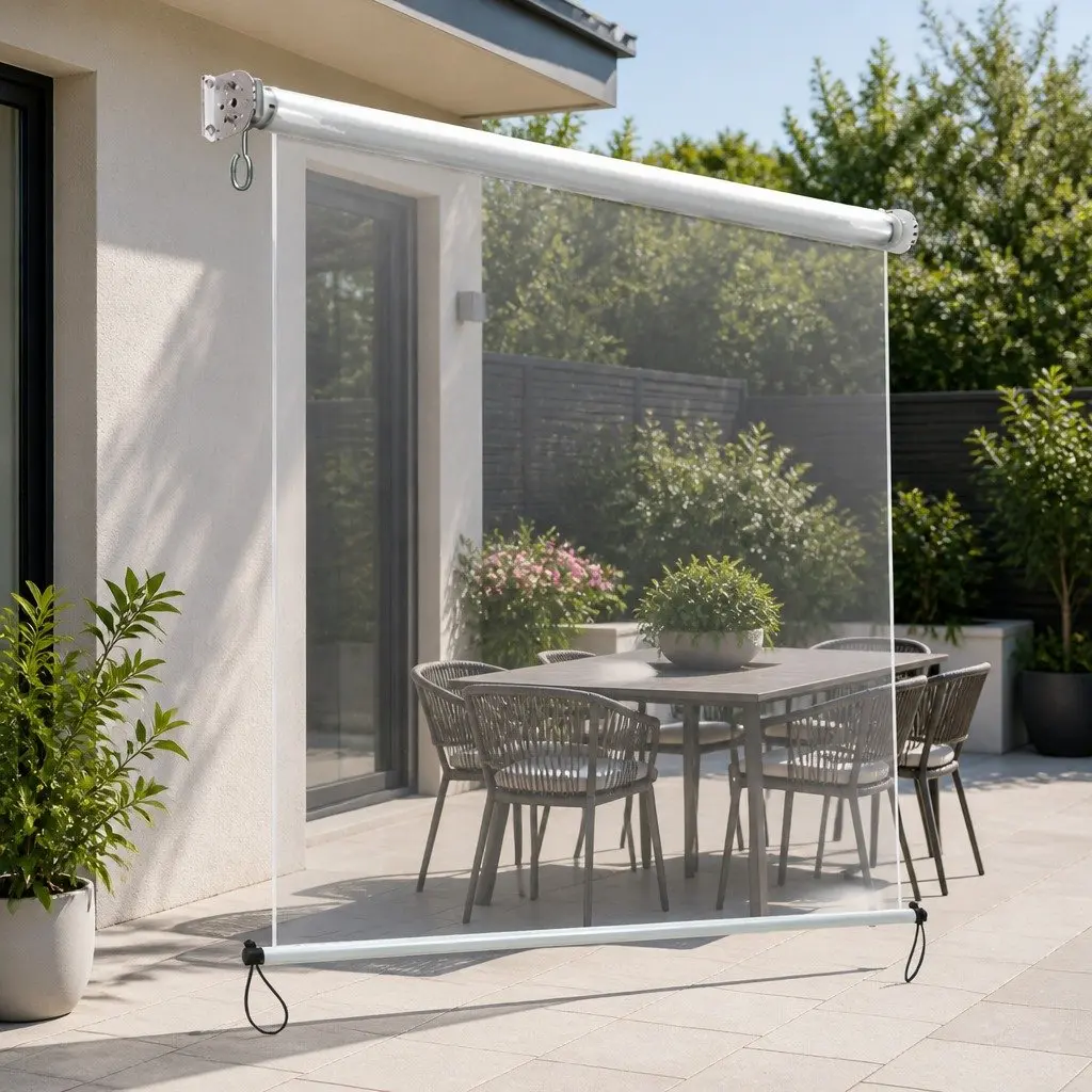 Retractable Outdoor Awning with Hand Crank