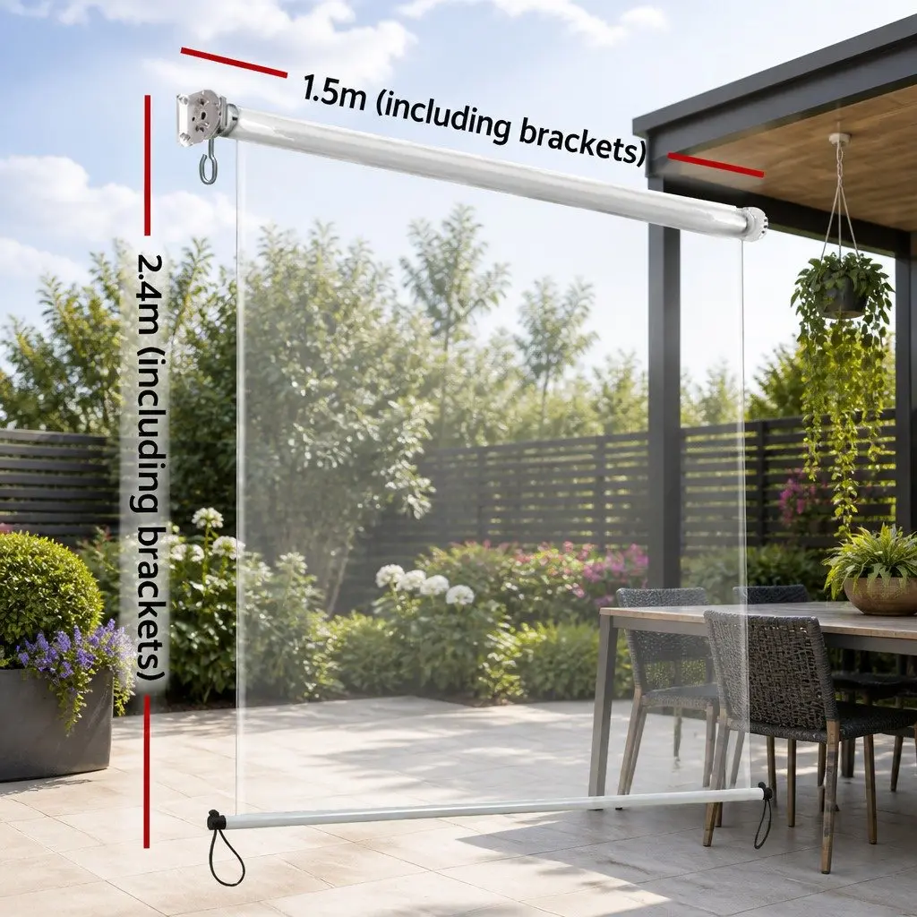 Retractable Outdoor Awning with Hand Crank