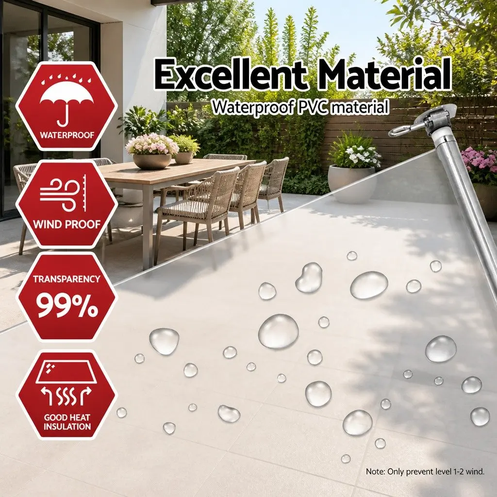 Retractable Outdoor Awning with Hand Crank