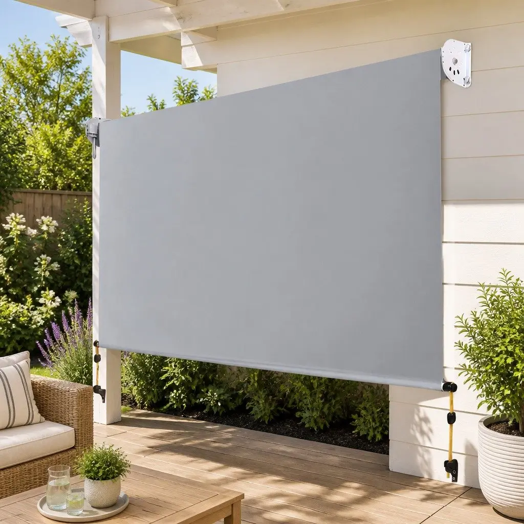Grey Outdoor Retractable Screen Awning 3M x 2.5M