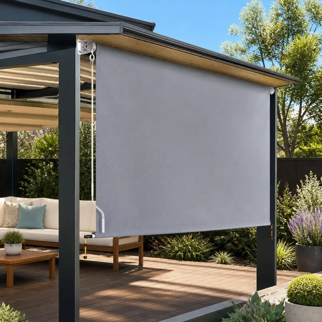 Grey Outdoor Retractable Screen Awning 3M x 2.5M