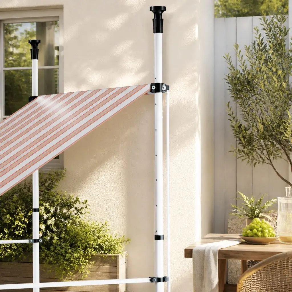 Retractable Awning Polyester 2X1.8M Beige Brown
