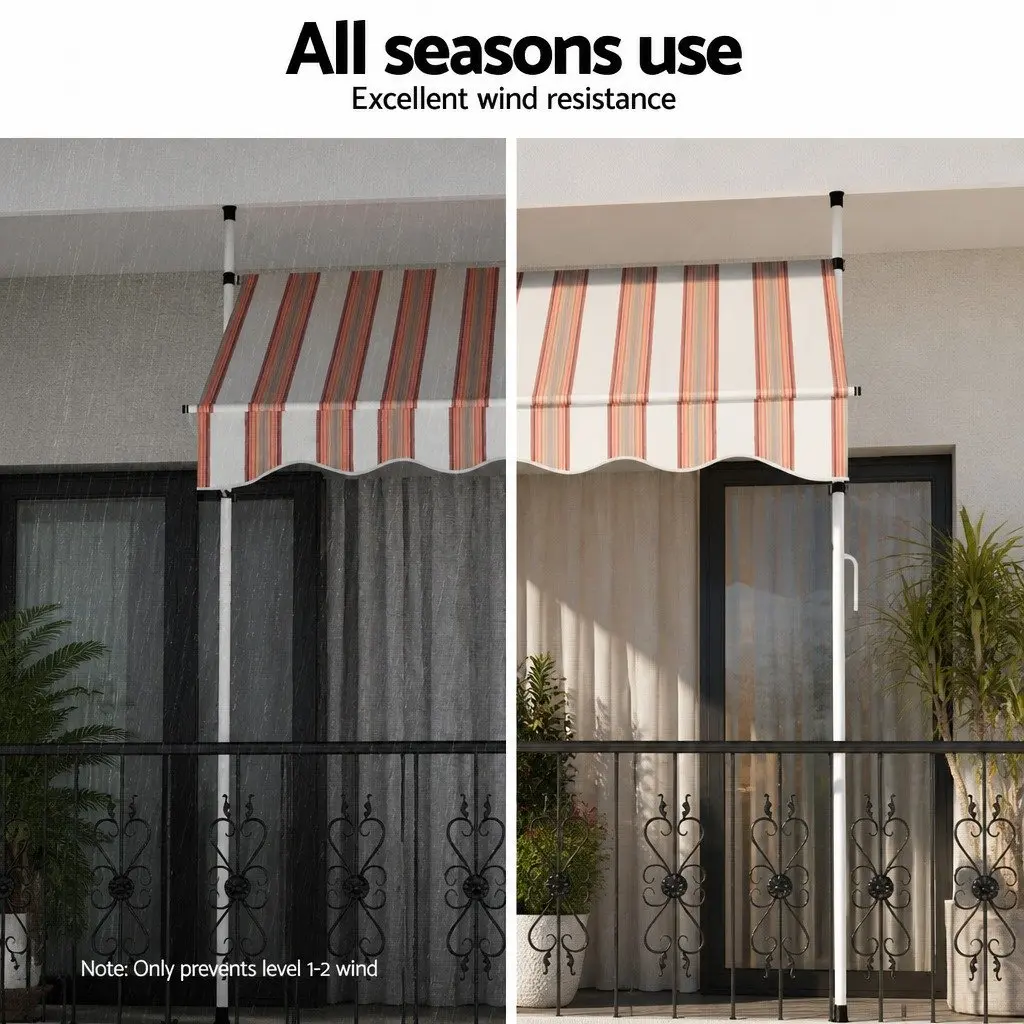 Retractable Awning Polyester 2X1.8M Beige Brown