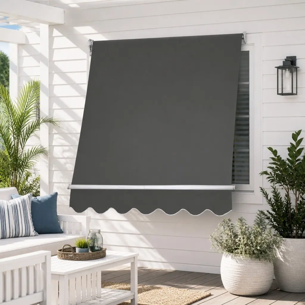 Grey 1.5m x 2.1m Retractable Awning