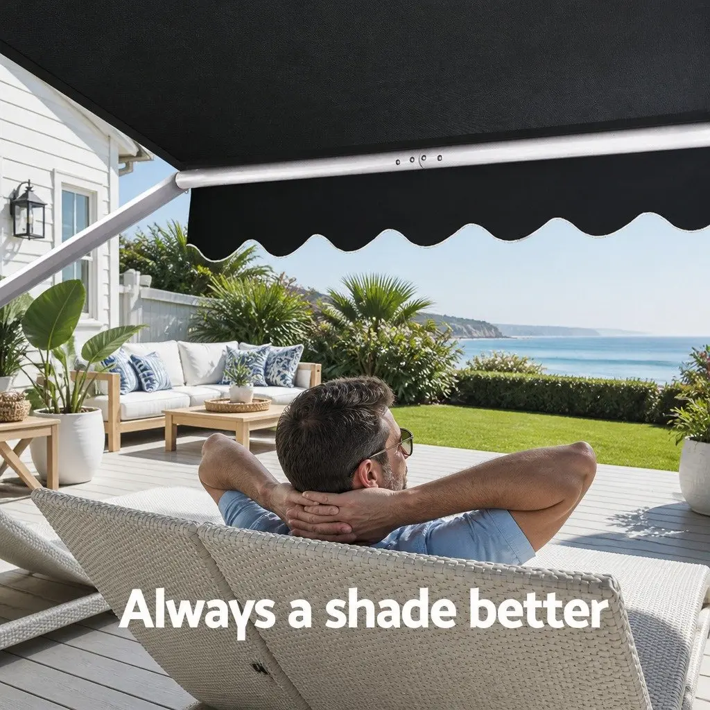 Grey 1.5m x 2.1m Retractable Awning