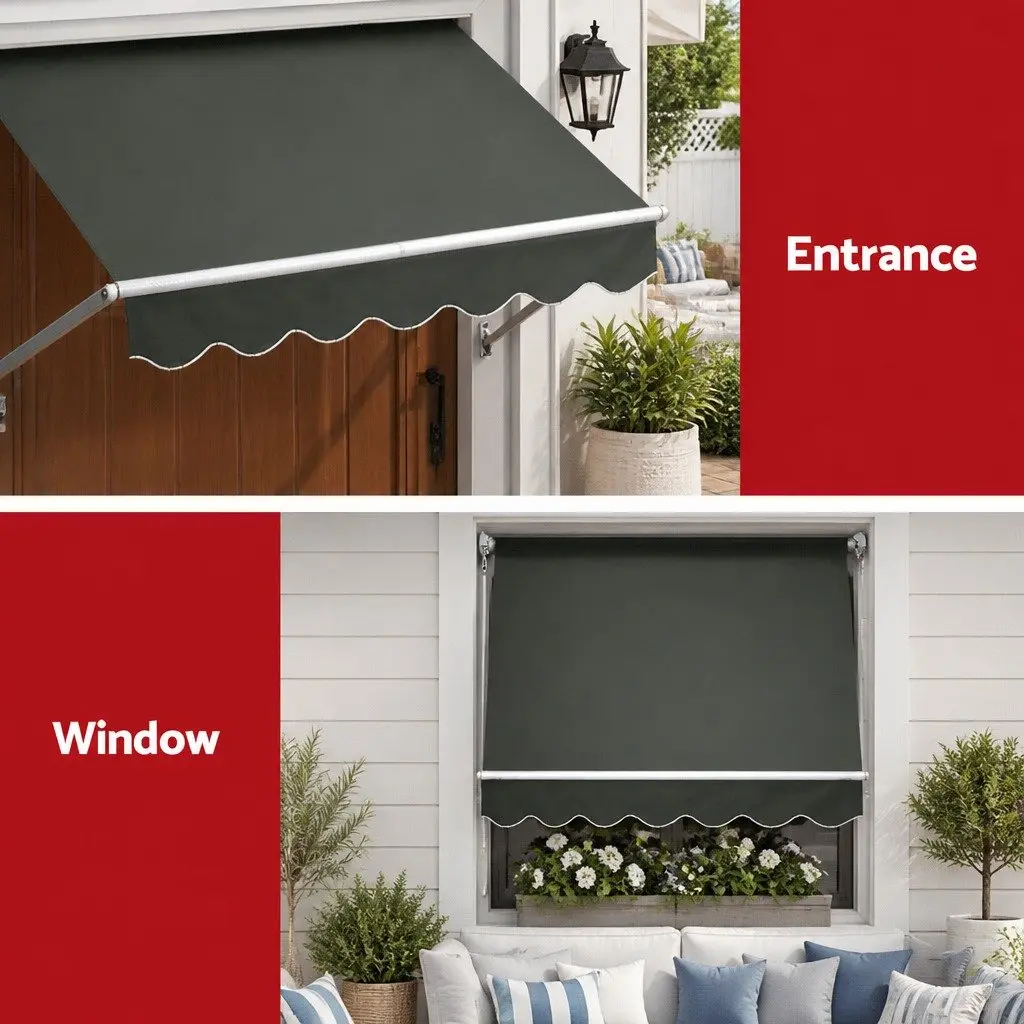 Grey 1.5m x 2.1m Retractable Awning