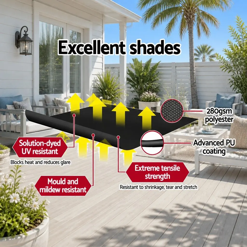 Grey 1.5m x 2.1m Retractable Awning
