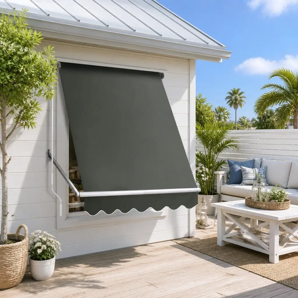 Grey 1.5m x 2.1m Retractable Awning
