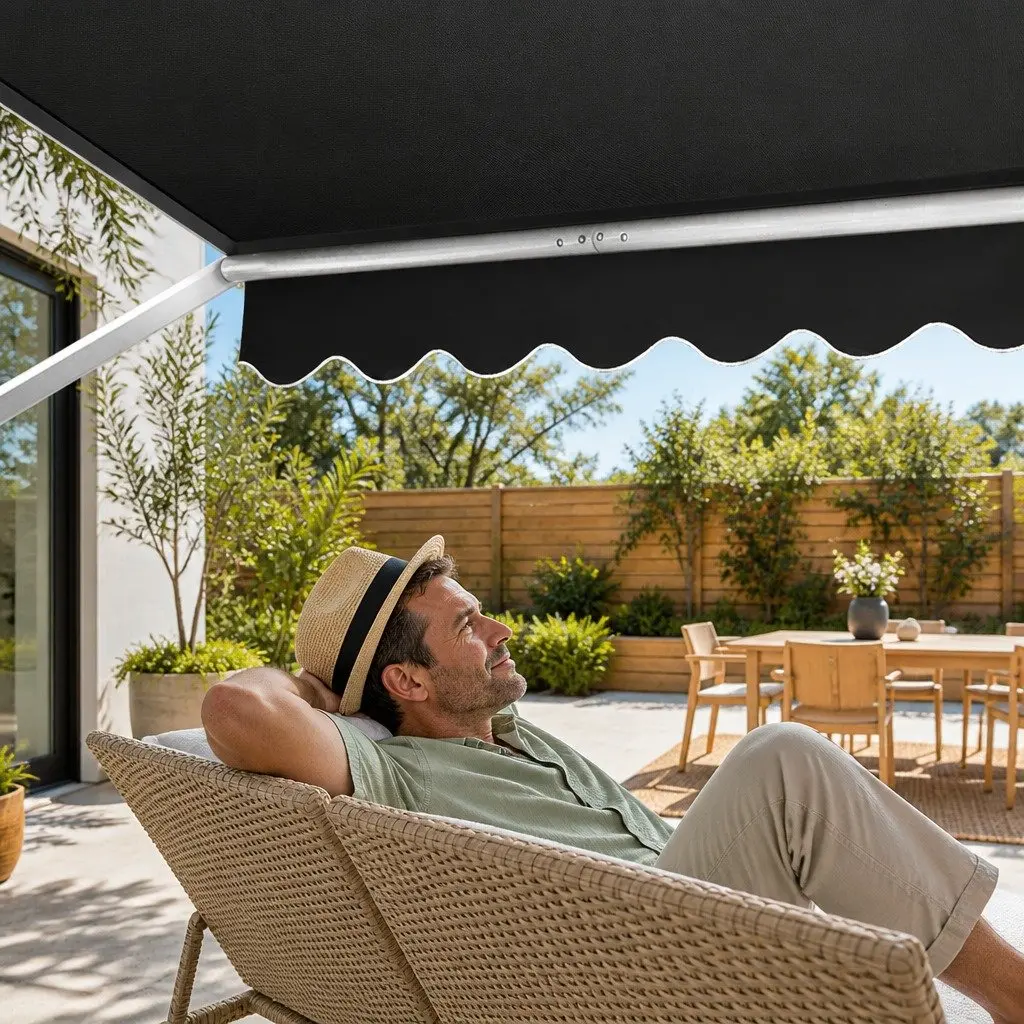 Retractable Awning Aluminum 1.8x2.1m Grey Polyester