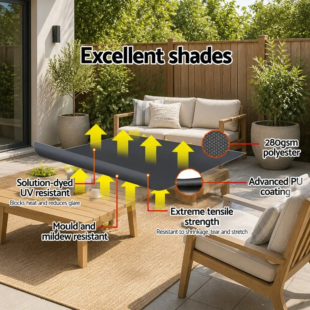 Retractable Awning Aluminum 1.8x2.1m Grey Polyester