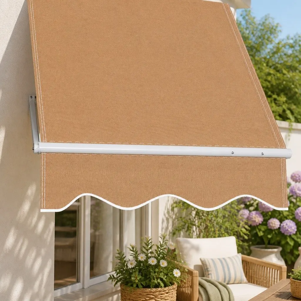 2.1 x 2.1M Beige Retractable Pivot Arm Awning