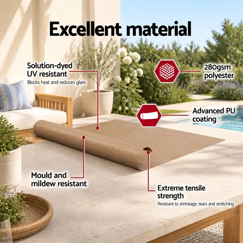 2.1 x 2.1M Beige Retractable Pivot Arm Awning