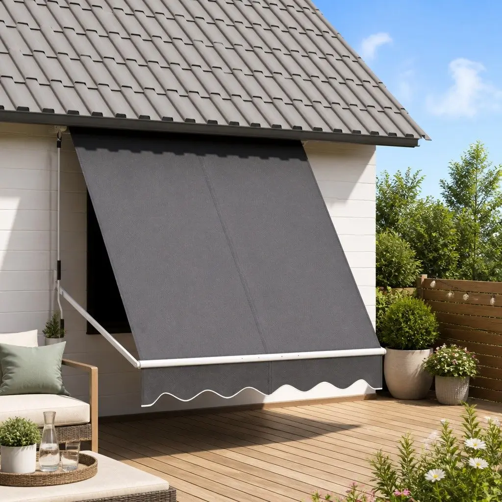 2.1X2.1M Grey Retractable Pivot Arm Awning