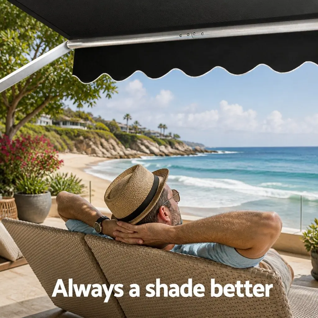 Retractable Awning Aluminum Frame Polyester Fabric 2.8X2.1M Grey