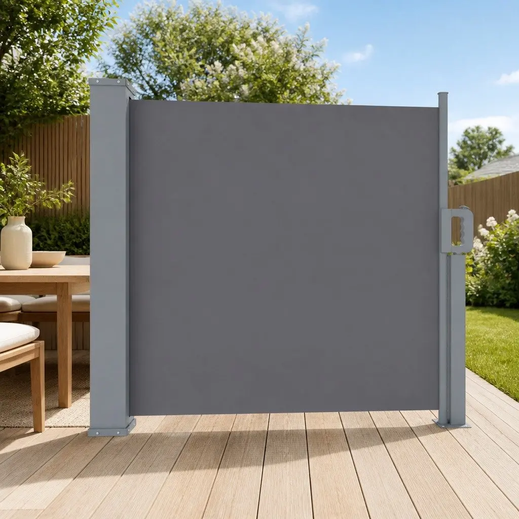 Retractable Side Awning for Sun Protection 1M x 3M Grey