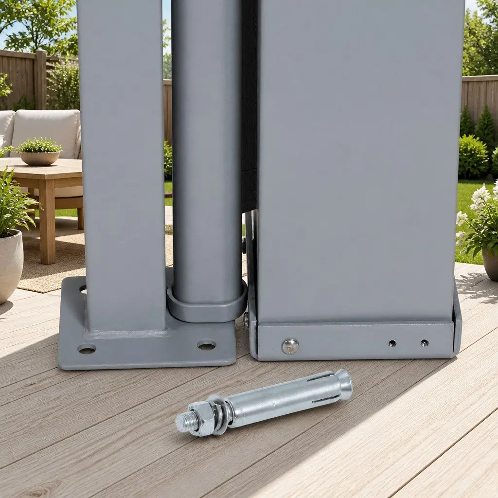 Retractable Side Awning for Sun Protection 1M x 3M Grey