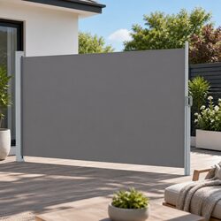Premium Retractable Side Awning 1.8x3M Grey Steel Frame