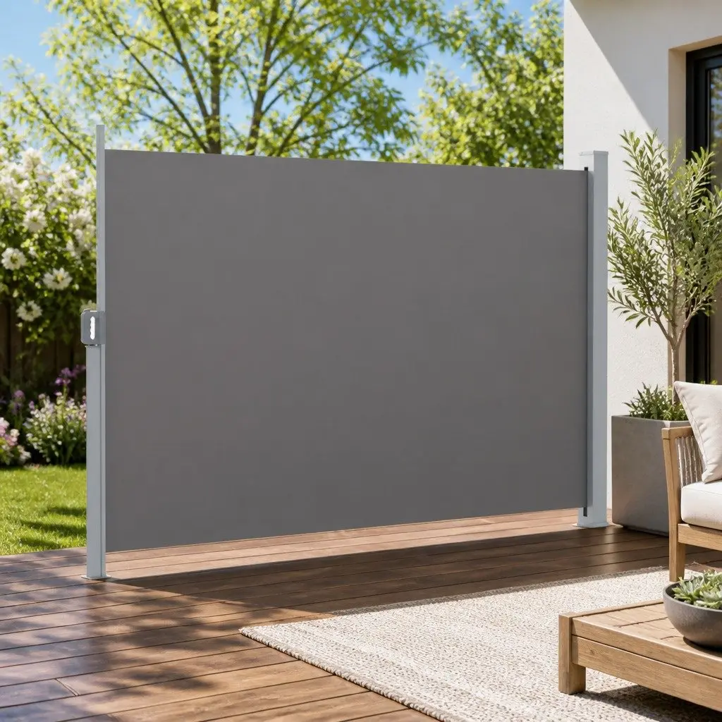 Retractable Side Awning 1.8x3M Grey Steel Frame