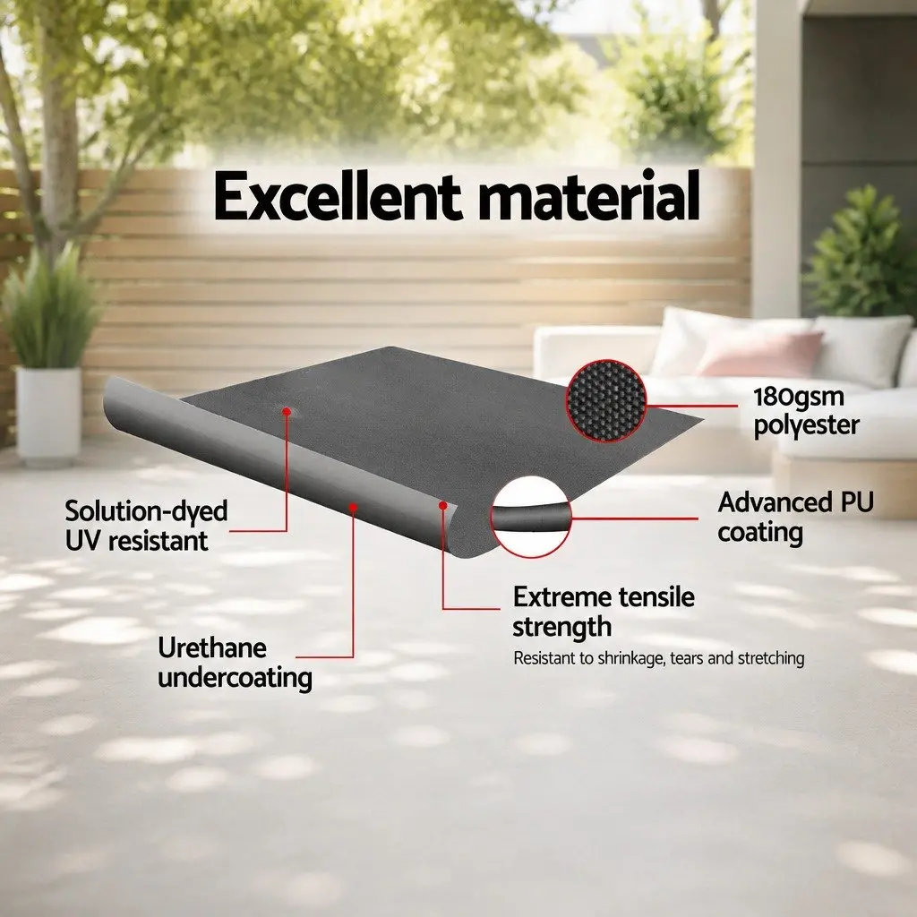 Retractable Side Awning 1.8x3M Grey Steel Frame