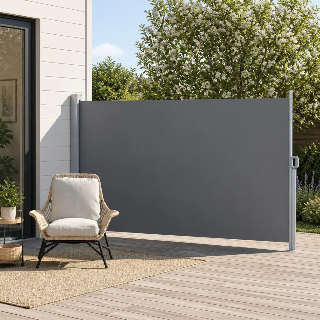 Retractable Side Awning 1.8x3M Grey Steel Frame