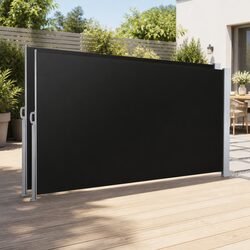Retractable Side Awning Sun Shade Outdoor Privacy Screen 2X3M Black Twin Pack