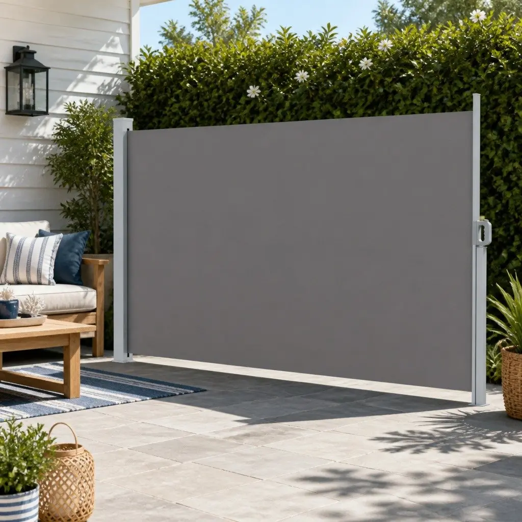 Retractable Side Awning for Outdoor Spaces 2M x 3M Grey