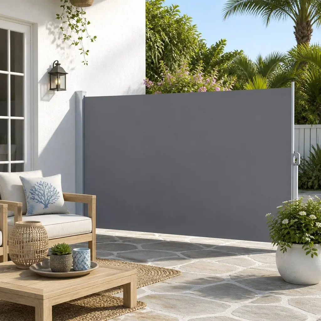 Retractable Side Awning for Outdoor Spaces 2M x 3M Grey