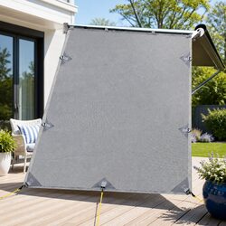 Premium Caravan End Screen Awning Privacy Shade Grey 1.95 x 2.2M