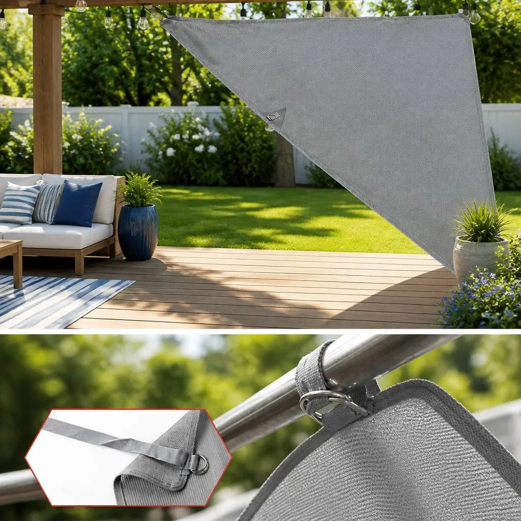 Caravan End Screen Awning Privacy Shade Grey 1.95 x 2.2M