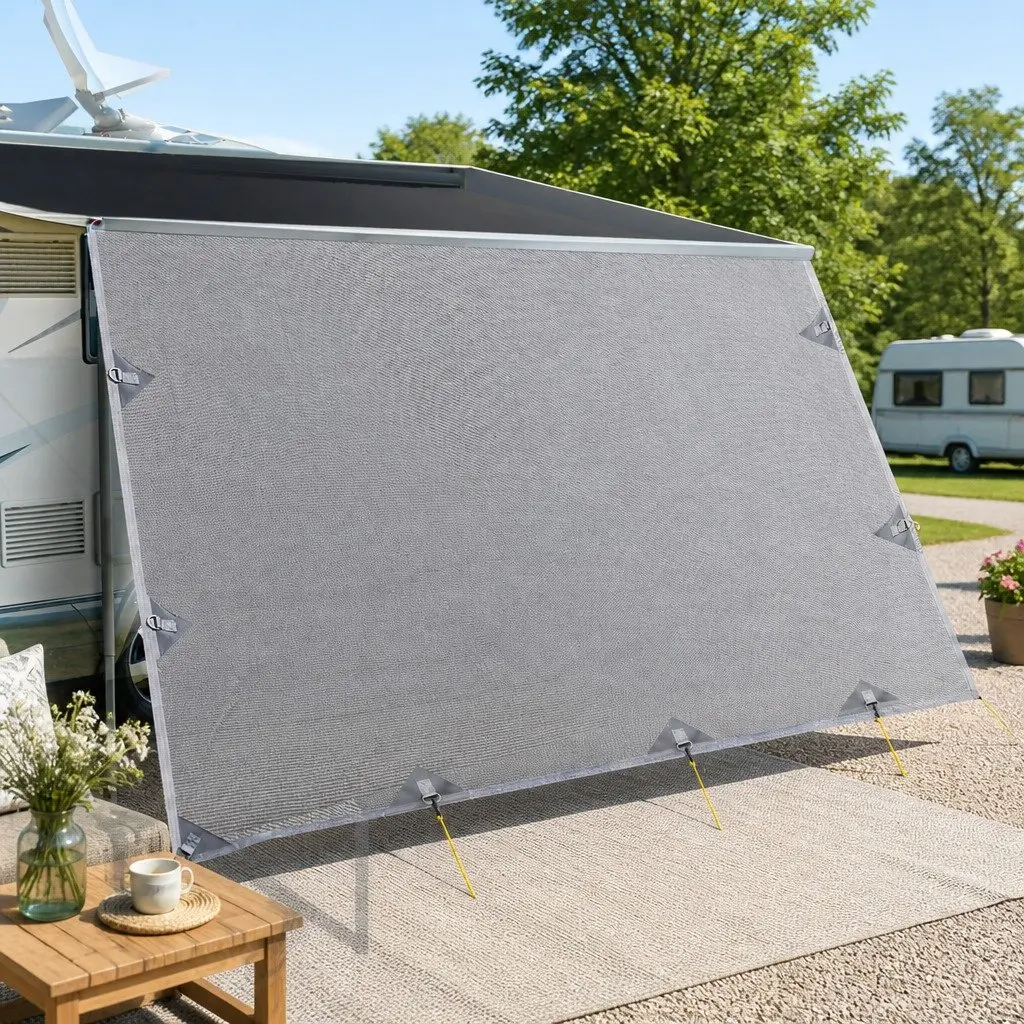 4M x 1.95M Caravan Privacy Screen Awning in Grey