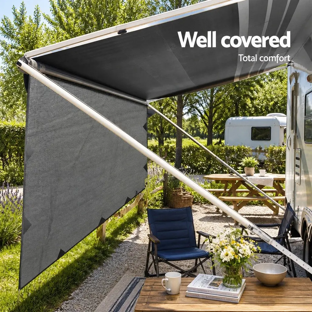4M x 1.95M Caravan Privacy Screen Awning in Grey