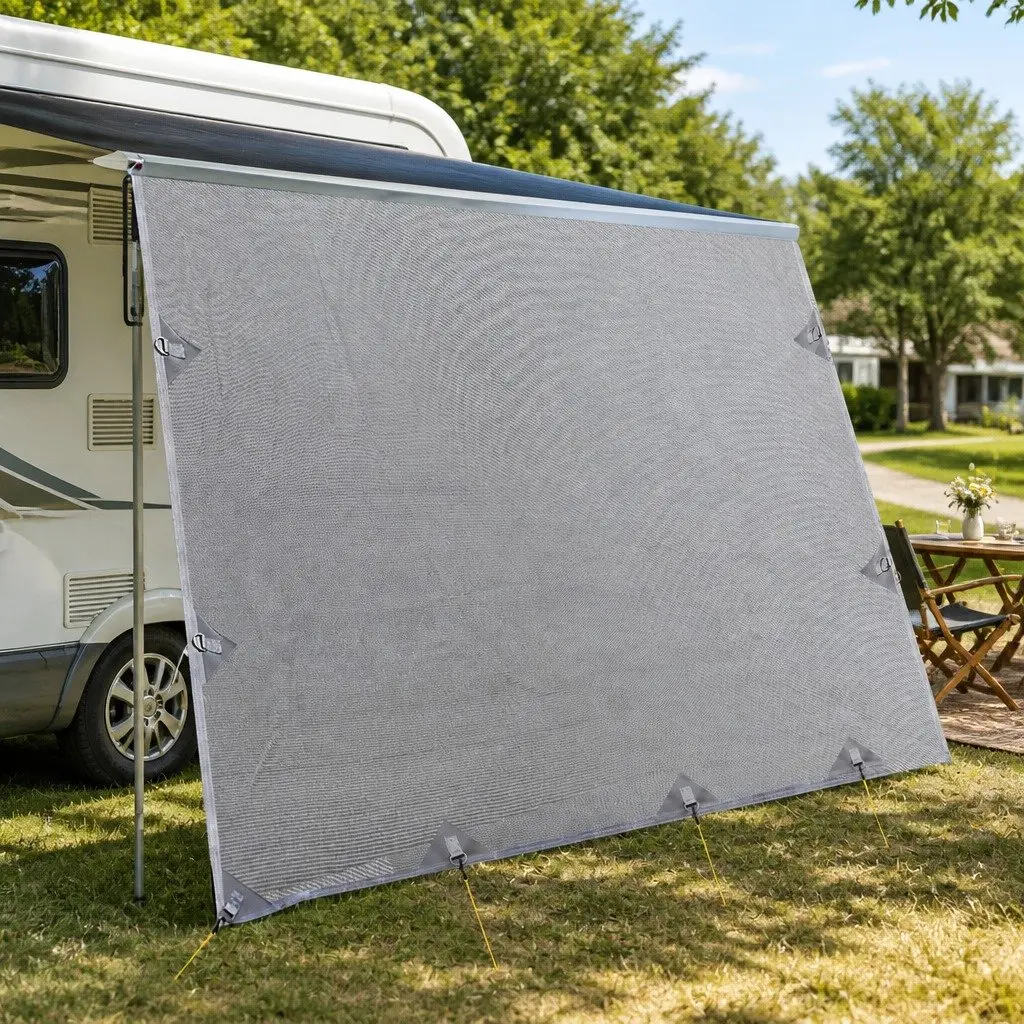 4M x 1.95M Caravan Privacy Screen Awning in Grey