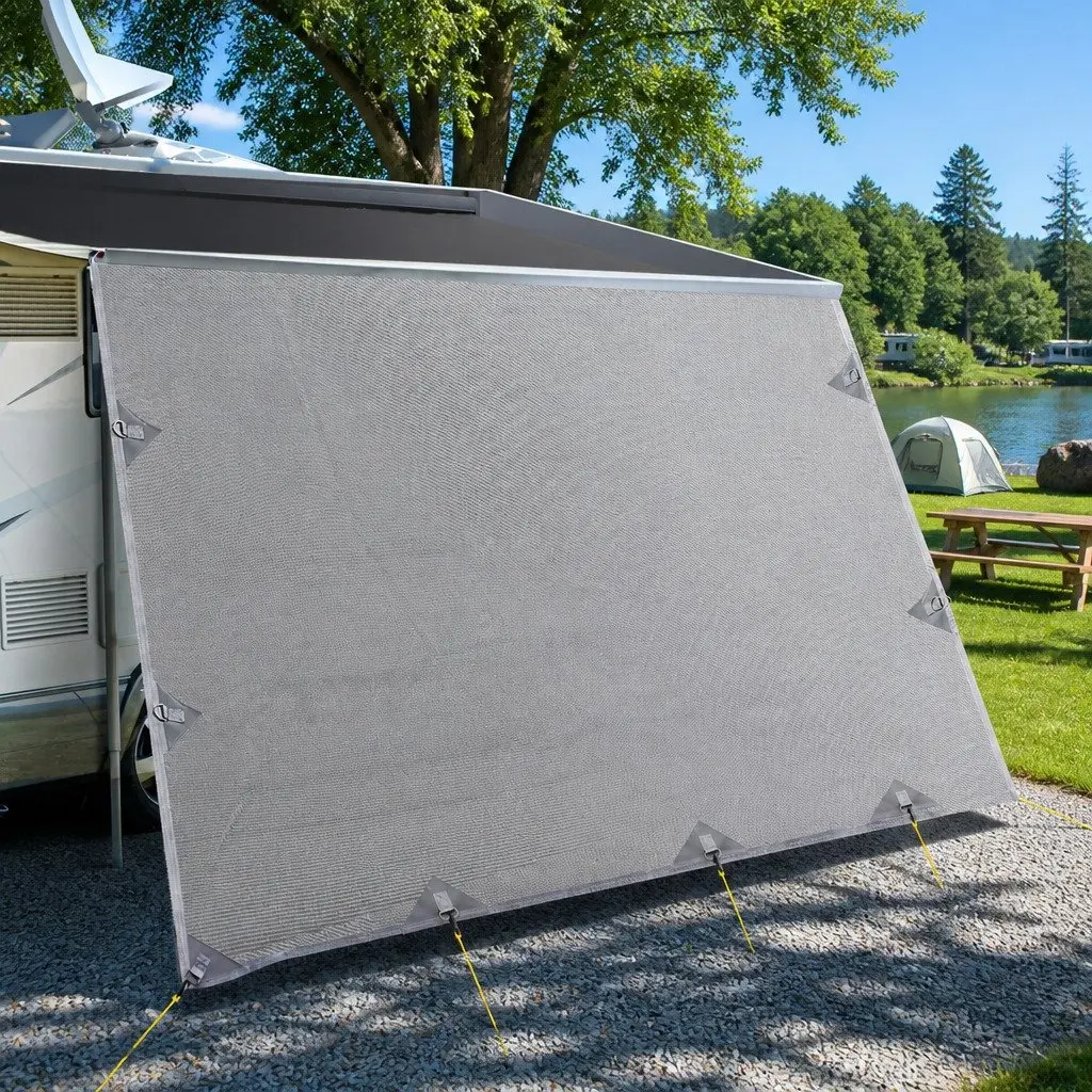 Caravan Privacy Screen 180gsm PE Fabric 4.6x1.95M Grey