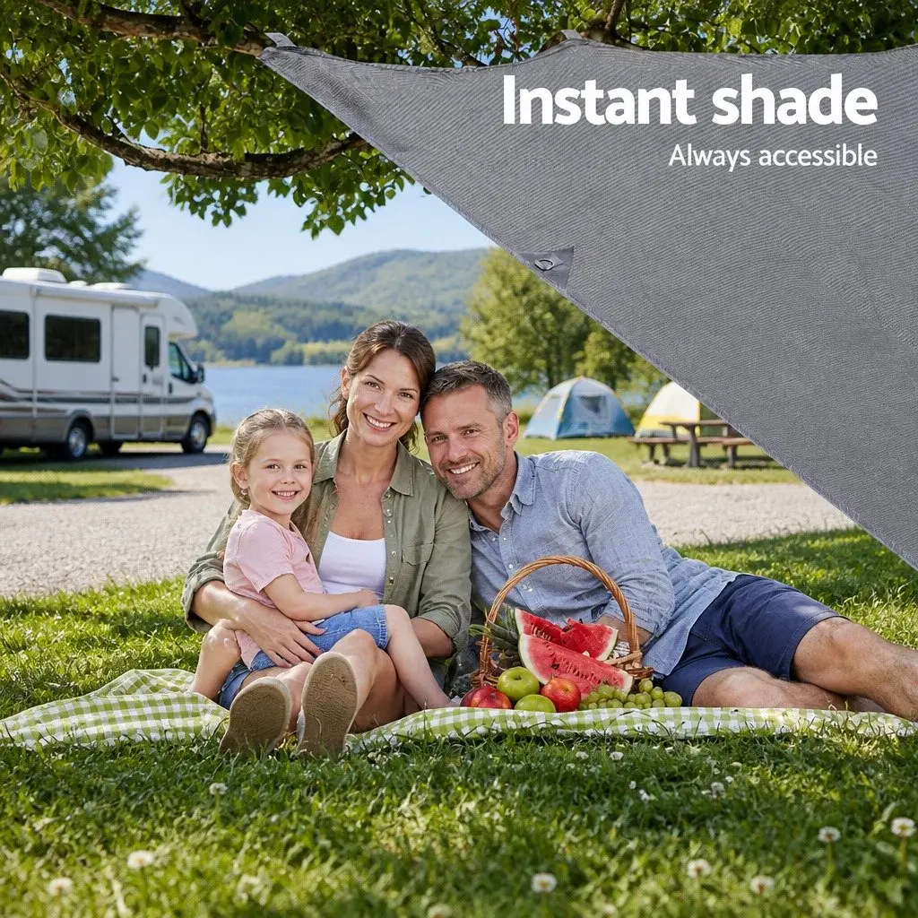 Caravan Privacy Screen 180gsm PE Fabric 4.6x1.95M Grey