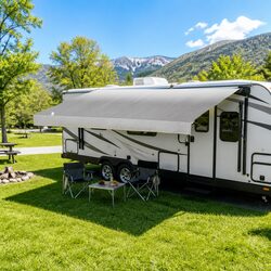 Durable 12ft Grey Caravan Awning Fabric for RVs