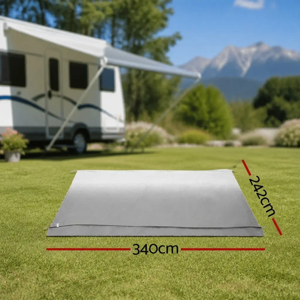12ft Grey Caravan Awning Fabric for RVs