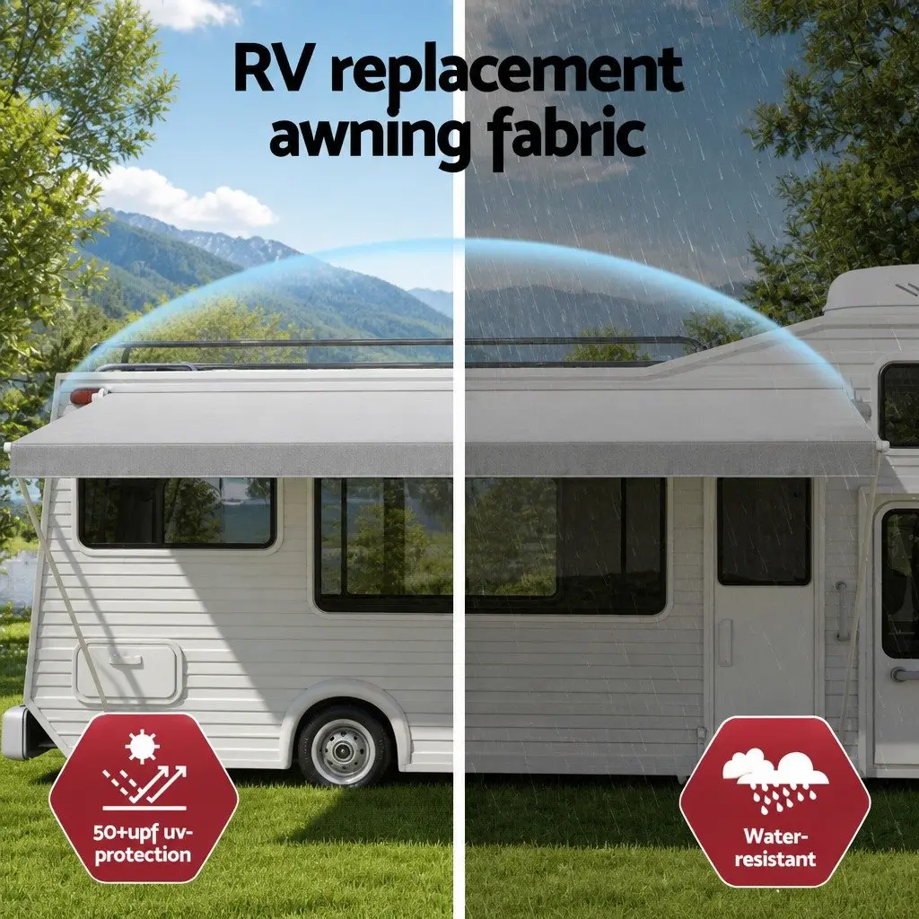 12ft Grey Caravan Awning Fabric for RVs