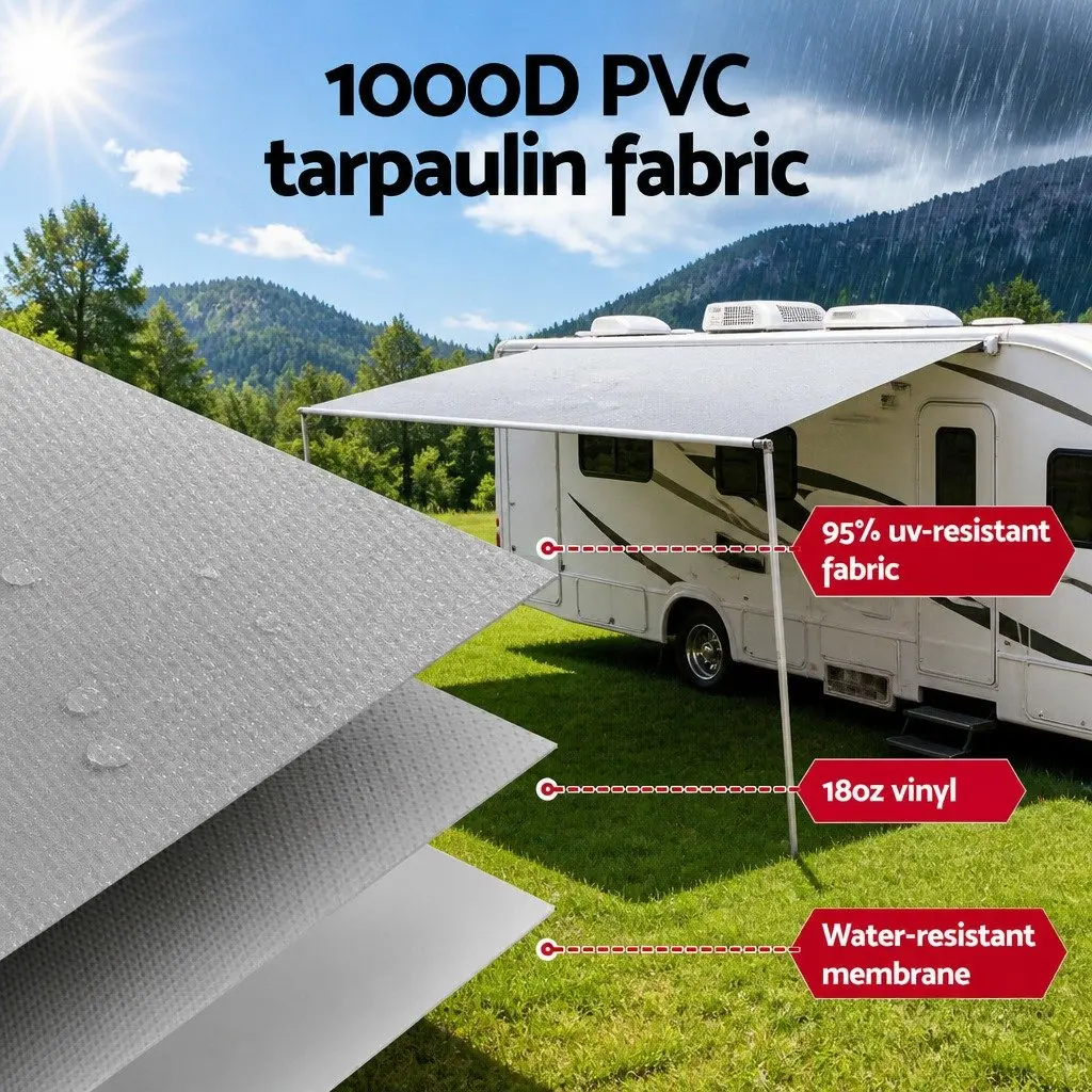 12ft Grey Caravan Awning Fabric for RVs