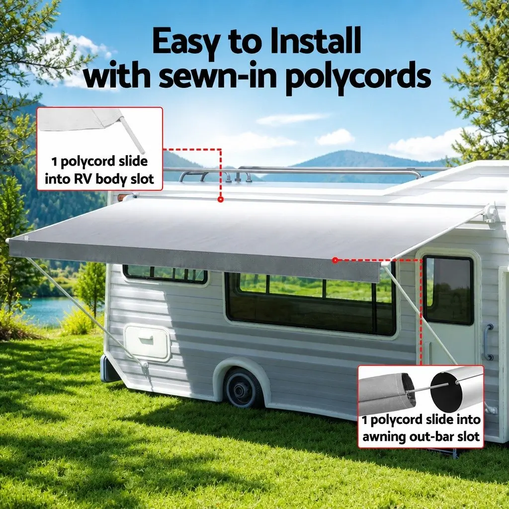 12ft Grey Caravan Awning Fabric for RVs