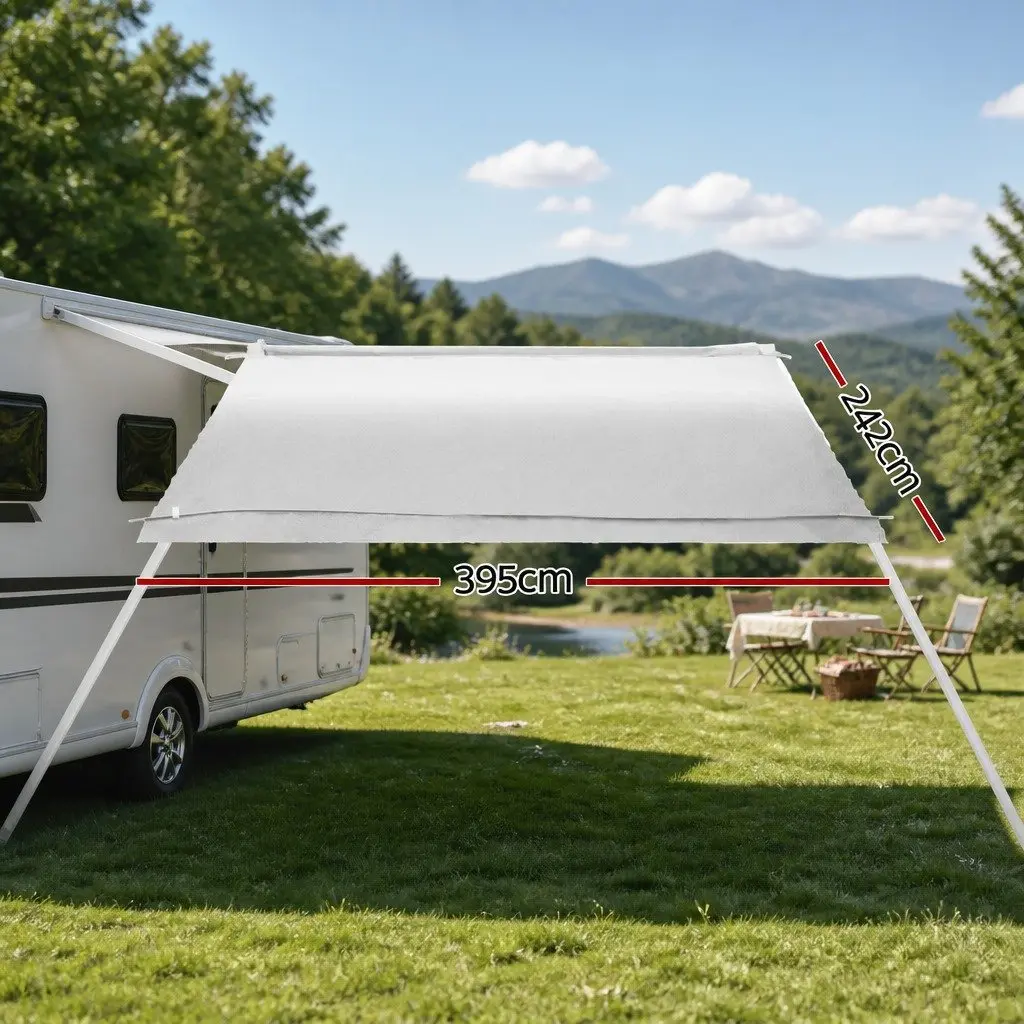14FT Caravan Awning Replacement Fabric Grey