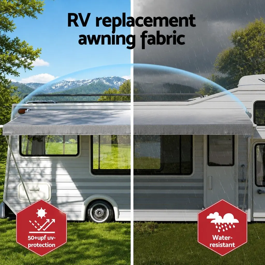 14FT Caravan Awning Replacement Fabric Grey