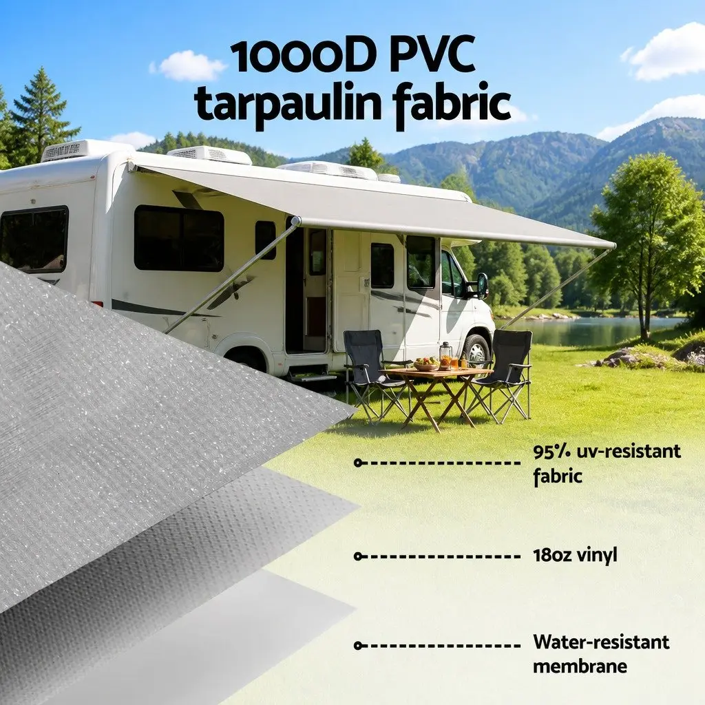 14FT Caravan Awning Replacement Fabric Grey