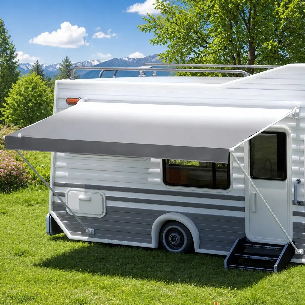 14FT Caravan Awning Replacement Fabric Grey