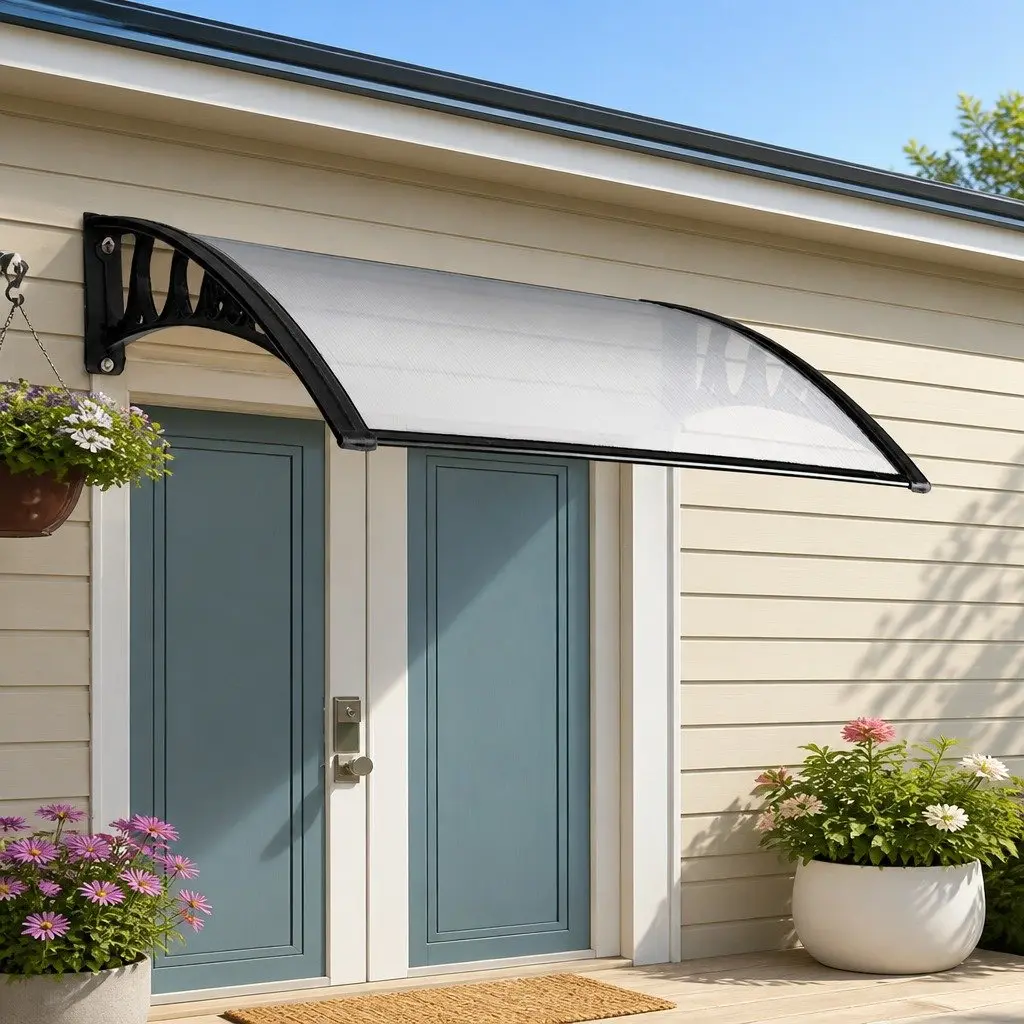 1mx1m Window Door Awning with Transparent Panel